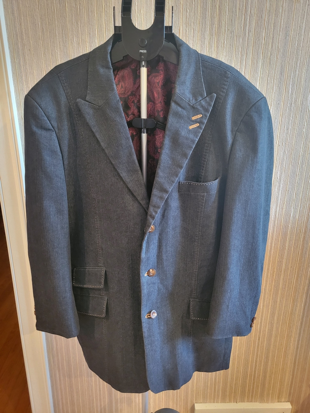 Falcone Men's Dark Denim Blazer - Classic Jacket 44R
